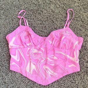 Wild Fable Pink Swirl Lace Tank Top Size Small